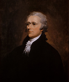 Portrait of Alexander Hamilton painted by John Trumbull circa 1805-1806.